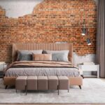 Wall murals Brick wall with a white layer