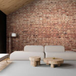 Wall murals Red brick wall, textured pattern.