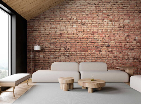 Wall murals Red brick wall, textured pattern. (SKU: u53032)