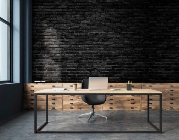 Wall murals Dark bricks form a textured wall (SKU: u53027) Wall murals Wall murals Dark bricks form a textured wall (SKU: u53027)