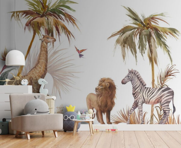 Watercolor of a zebra Wall murals Watercolor of a zebra