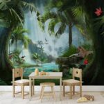 Wall murals Jungle serene with a lounging leopard.