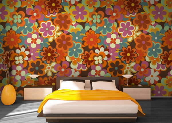 Colorful flower with a yellow center Wall murals Colorful flower with a yellow center