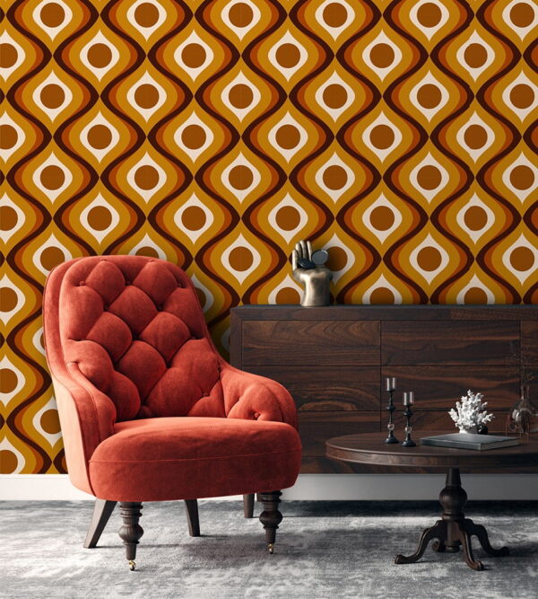 Retro geometric pattern in shades Wall murals Retro geometric pattern in shades