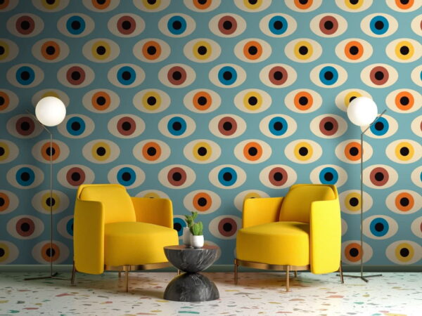 Blue and white eyeball Wall murals Blue and white eyeball