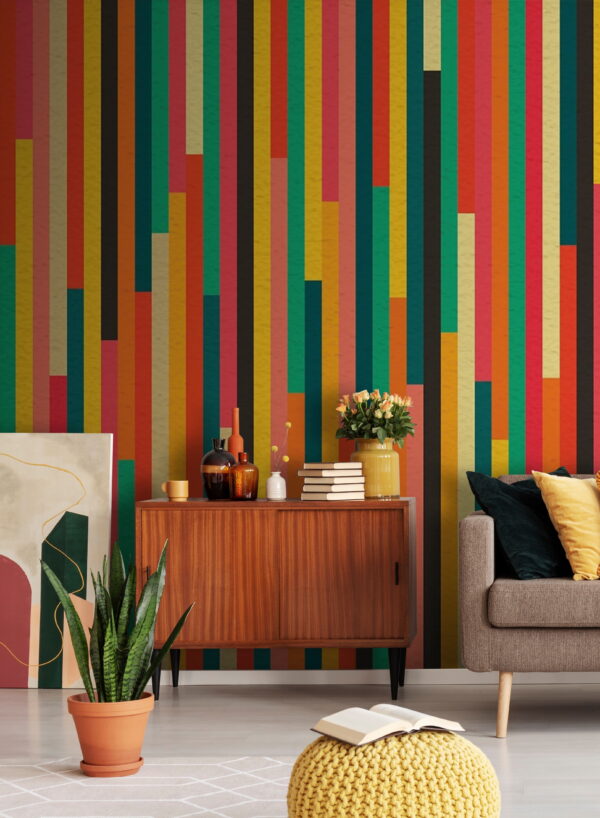 Colorful striped pattern Wall murals Colorful striped pattern