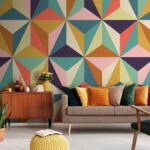 Wall murals Pattern of colorful triangles