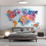 Wall murals Red spot on a white surface