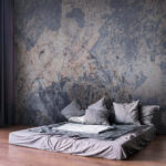 Wall murals Textured stone surface with earthy tones.