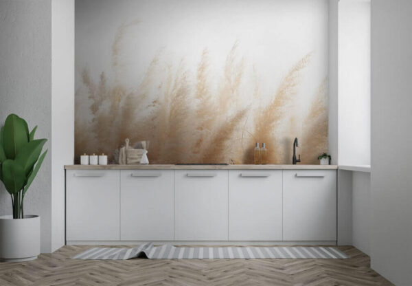 Wall murals Group of white and brown grass Wall murals Group of white and brown grass