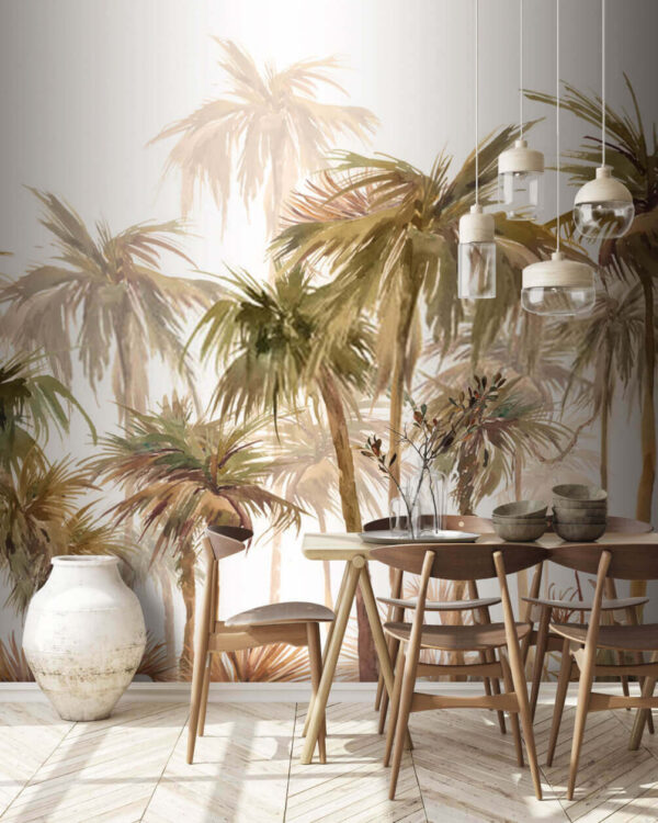 Watercolor painting of palm trees Wall murals Watercolor painting of palm trees