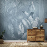 Wall murals Tropical foliage with perched bird.