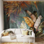 Wall murals Tropical foliage in vibrant hues.