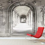 Wall murals Black and white photo of a gate