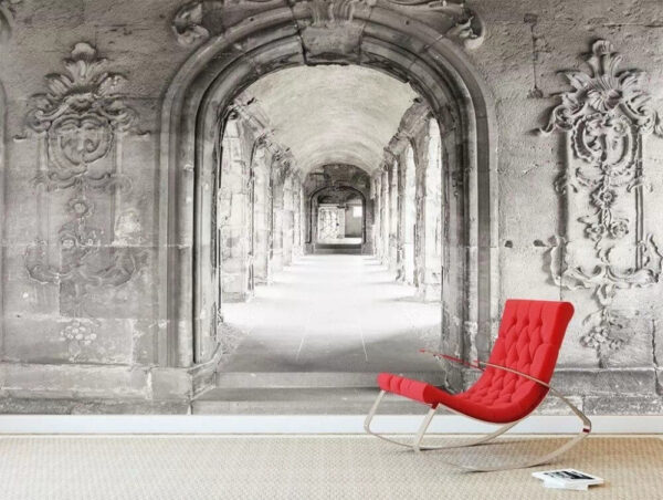 Black and white photo of a gate Wall murals Black and white photo of a gate