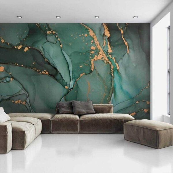 Abstract green and brown pattern Wall murals Abstract green and brown pattern