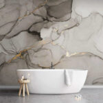 Wall murals Abstract marble textures with metallic accents.