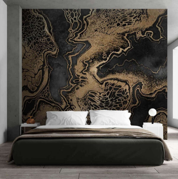 Wall murals Abstract waves on a dark canvas Wall murals Abstract waves on a dark canvas