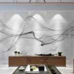 Wall murals Abstract waves on marble background.