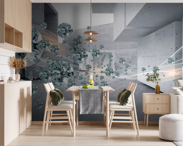 Wall murals Large diamond cluster in a room Wall murals Large diamond cluster in a room