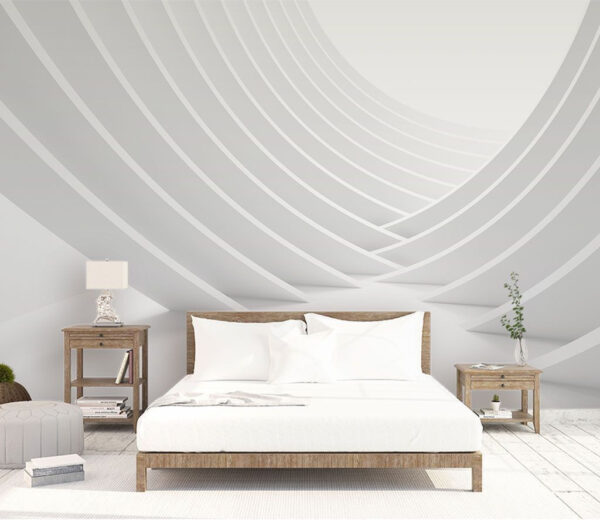Wall murals White structure with curved lines Wall murals White structure with curved lines