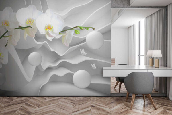 White ball on a white surface Wall murals White ball on a white surface