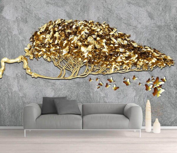 Wall murals Tree with butterflies flying out of it Wall murals Tree with butterflies flying out of it