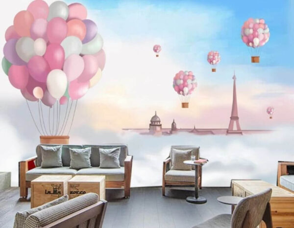 Bunch of balloons in the sky Wall murals Bunch of balloons in the sky