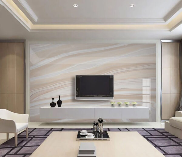 Wavy beige and white marble pattern Wall murals Wavy beige and white marble pattern