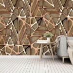 Wall murals Intricate patterns in metallic hues.