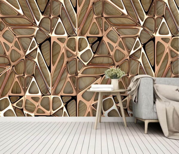 Wall murals Intricate patterns in metallic hues Wall murals Intricate patterns in metallic hues