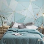 Wall murals Blue and white triangle pattern