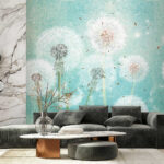 Wall murals Dandelions dancing in the soft breeze.