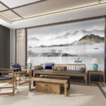 Wall murals Boat with a person on it