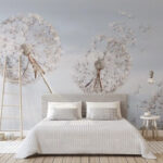 Wall murals Giant dandelions sway in breeze.