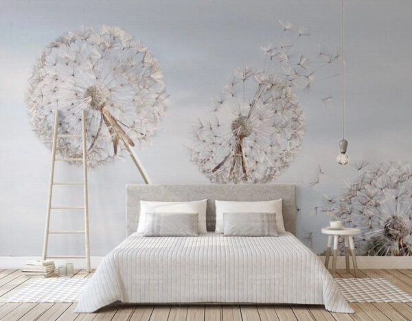 Giant dandelions sway in breeze Wall murals Giant dandelions sway in breeze