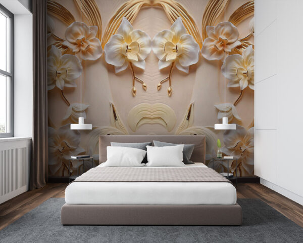 Wall murals Delicate floral design in soft hues Wall murals Delicate floral design in soft hues