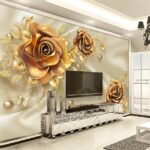Wall murals Elegant roses amidst delicate butterflies