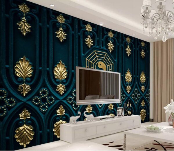 Wall murals Elegant patterns on dark surface Wall murals Elegant patterns on dark surface
