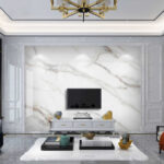 Wall murals White marble with gray veins.