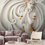 Wall murals Elegant figure in swirling patterns.