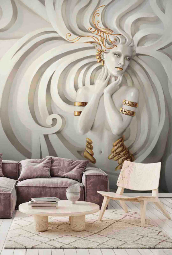 Elegant figure in swirling patterns Wall murals Elegant figure in swirling patterns