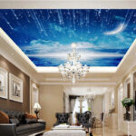 Wall murals Moon and stars in the sky