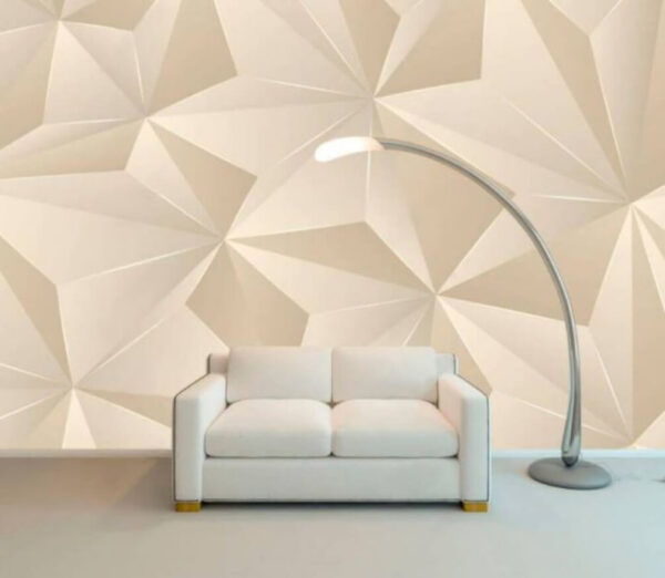 Geometric pattern with textured facets Wall murals Geometric pattern with textured facets