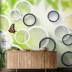 Wall murals Butterfly on a dandelion flower