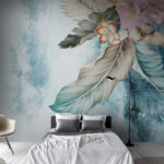 Wall murals Floral elegance on a serene backdrop