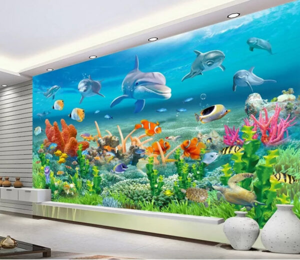 Dolphin swimming in the water Wall murals Dolphin swimming in the water