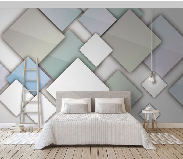 White square on a colorful background Wall murals White square on a colorful background