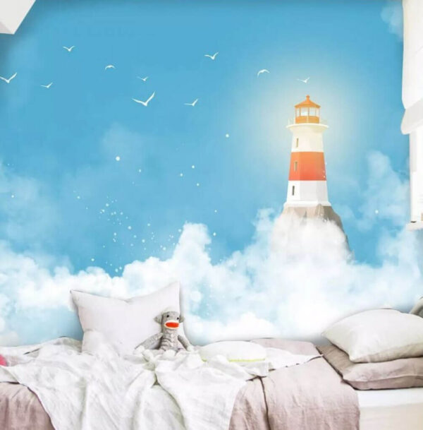 Wall murals Lighthouse in the clouds Wall murals Lighthouse in the clouds