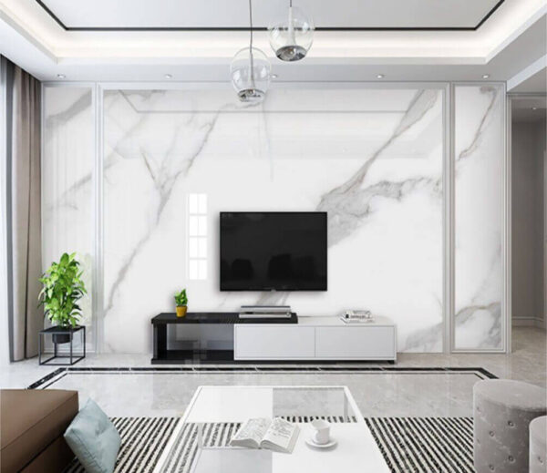 Wall murals White marble surface with black veins Wall murals White marble surface with black veins
